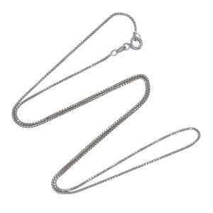 Estate Italy Sterling Silver 925 0.9mm Box Link Chain Necklace 18"